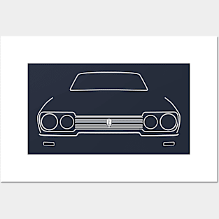 Reliant Scimitar GTE SE6 1980s British classic car outline white Posters and Art